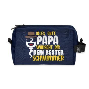 All the best dad wishes you your best swimmer - Recycled Toiletry Zip Bag - navy - Front