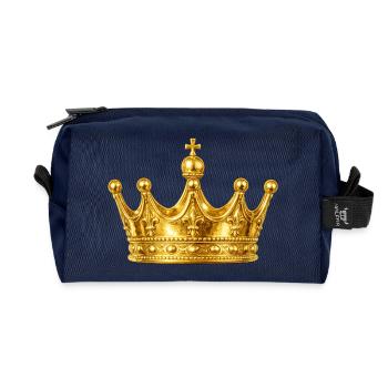 Goldene Krone Ornament - Recycelte Kulturtasche - Navy - Vorne
