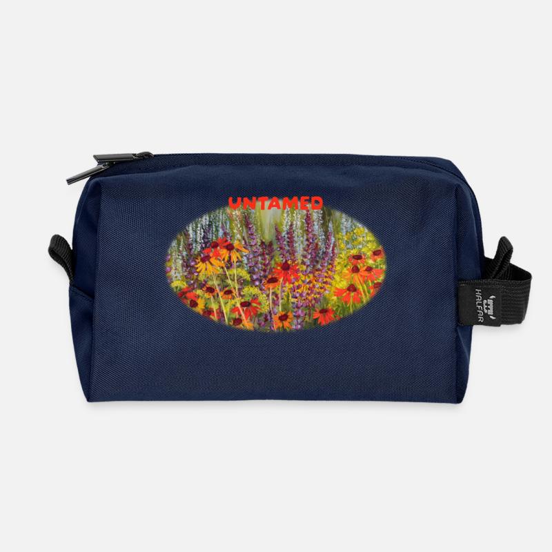 Ungezähmte – Lebendige Echinacea-Wildblumenwiese - Recycelte Kulturtasche - Navy