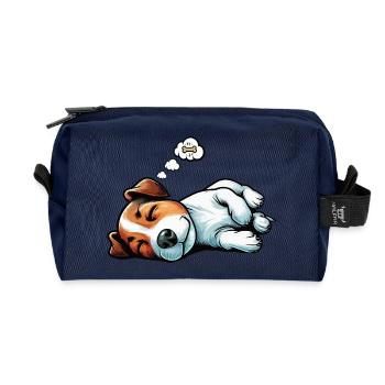 Jack Russel terrier Jack russel Besitzer Jackie - Recycelte Kulturtasche - Navy - Vorne
