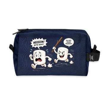 Lustige Marshmallow Verfolgungsjagd Comic  - Recycelte Kulturtasche - Navy - Vorne