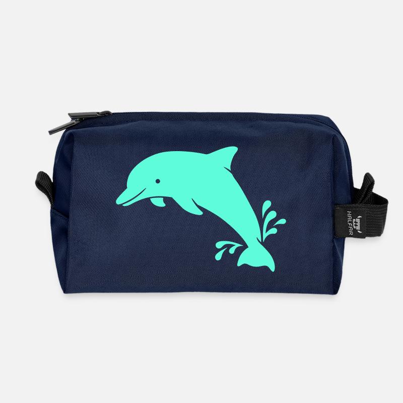Delphin - Recycelte Kulturtasche - Navy