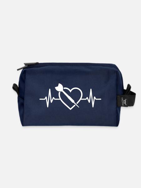 Herz-Pfeile - Recycelte Kulturtasche - Navy