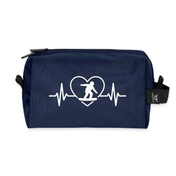Snowboard Sport Snowboarder Herz - Recycelte Kulturtasche - Navy - Vorne