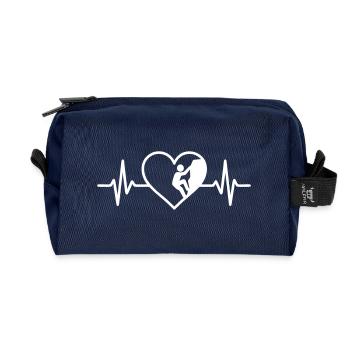 Climbing Sport Climber Heart - Recycled Toiletry Zip Bag - navy - Front