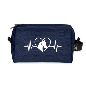 Horse riding Horses - Recycled Toiletry Zip Bag - navy - Front