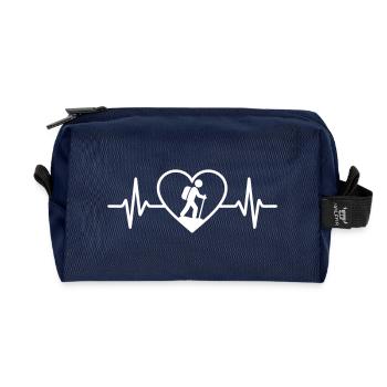 Hiking Nature Outdoor Heart - Recycled Toiletry Zip Bag - navy - Front