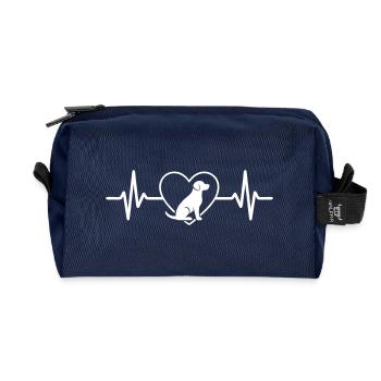 Cute Dog I Love Dogs - Recycled Toiletry Zip Bag - navy - Front