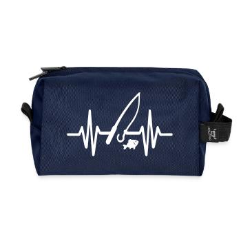 Battement Cœur Pêche pêcheur Sport - Trousse de toilette en tissu recyclé - marine - Devant
