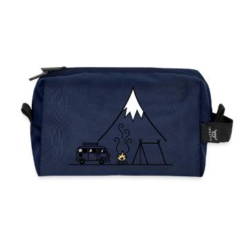 Lagerfeuer Camping Trip - Recycelte Kulturtasche - Navy - Vorne