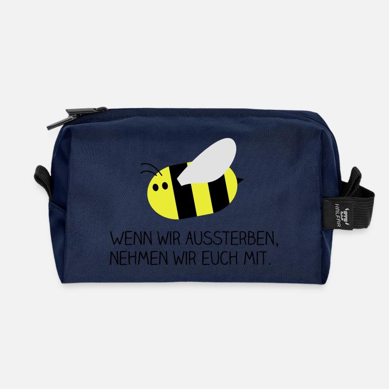 Biene - Rettet die Bienen - Recycelte Kulturtasche - Navy