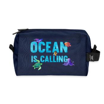 Ocean is calling - Recycled Toiletry Zip Bag - navy - Front