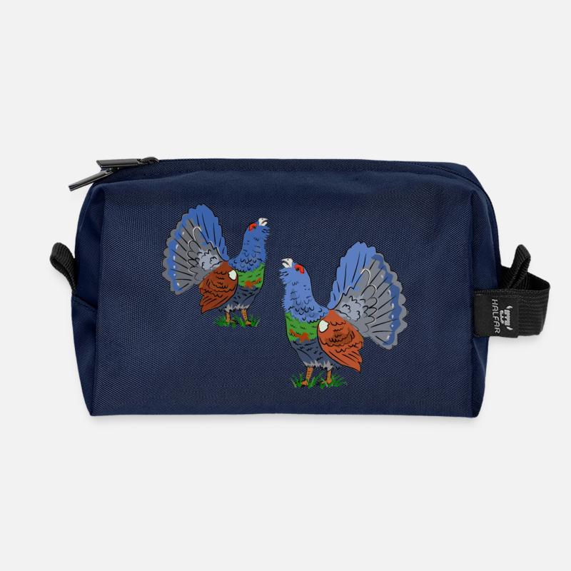 Faszinierende Auerhahn-Duo-Illustration - Recycelte Kulturtasche - Navy
