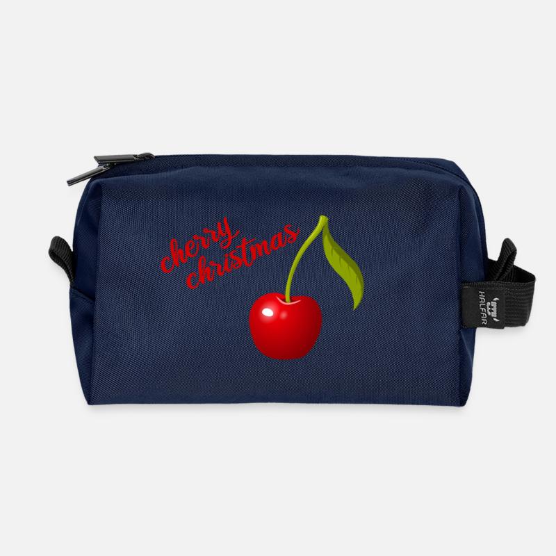 cherry christmas - Recycelte Kulturtasche - Navy