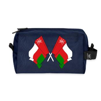 Deux drapeaux croisés d’Oman - Trousse de toilette en tissu recyclé - marine - Devant