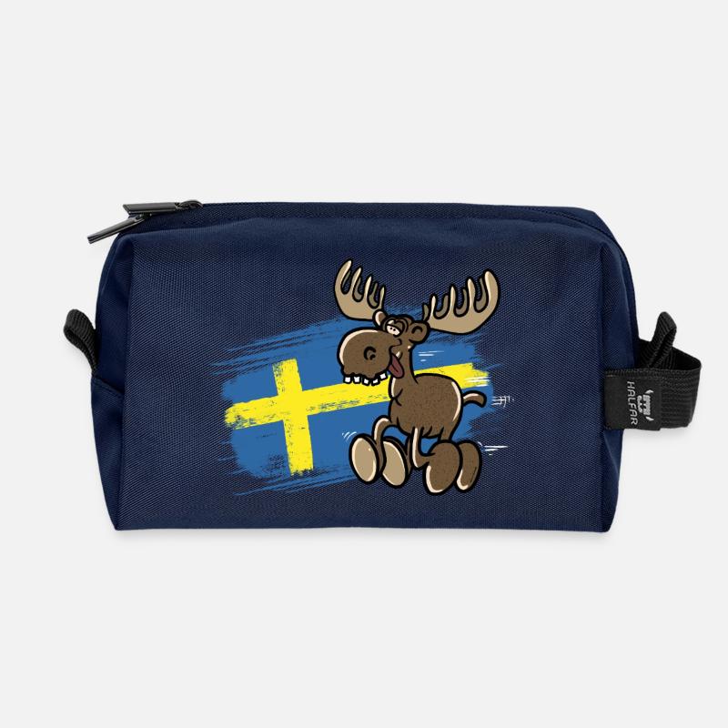 Schweden - Elch - Flagge - Recycelte Kulturtasche - Navy