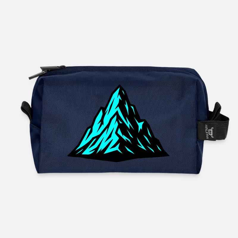 Berg Alpen Symbol - Recycelte Kulturtasche - Navy
