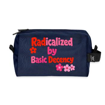 Radical Decency Retro Bloom - Recycled Toiletry Zip Bag - navy - Front