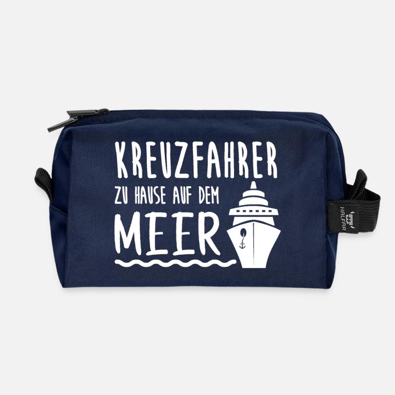 Kreuzfahrer Meer Kreuzfahrt Schiff Urlaub Geschenk - Recycelte Kulturtasche - Navy