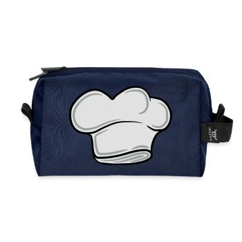 Chef de cuisine drôle Smiley Moustache Barbe - Trousse de toilette en tissu recyclé - marine - Devant