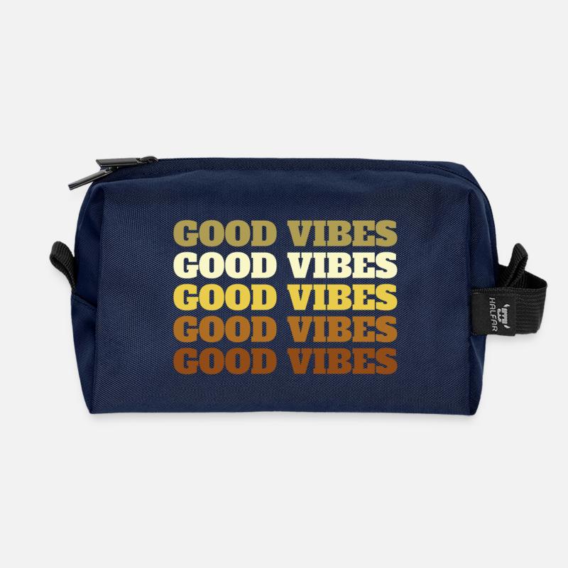 Good Vibes - Recycled Toiletry Zip Bag - navy