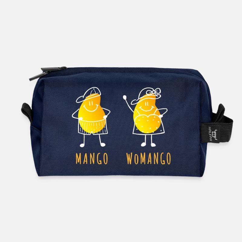 Mango - Womango - Wortspiel, Wortwitz - Recycelte Kulturtasche - Navy