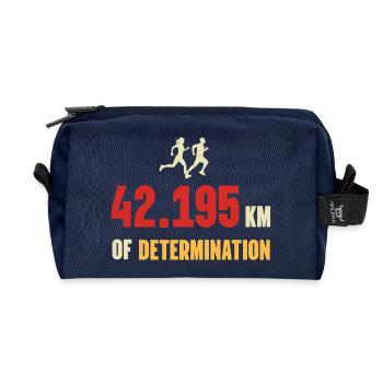 Marathon - 42 195 km de détermination - Trousse de toilette en tissu recyclé - marine - Devant