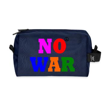 No war - Recycled Toiletry Zip Bag - navy - Front