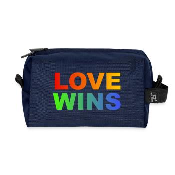 L’amour gagne l’arc-en-ciel - Trousse de toilette en tissu recyclé - marine - Devant