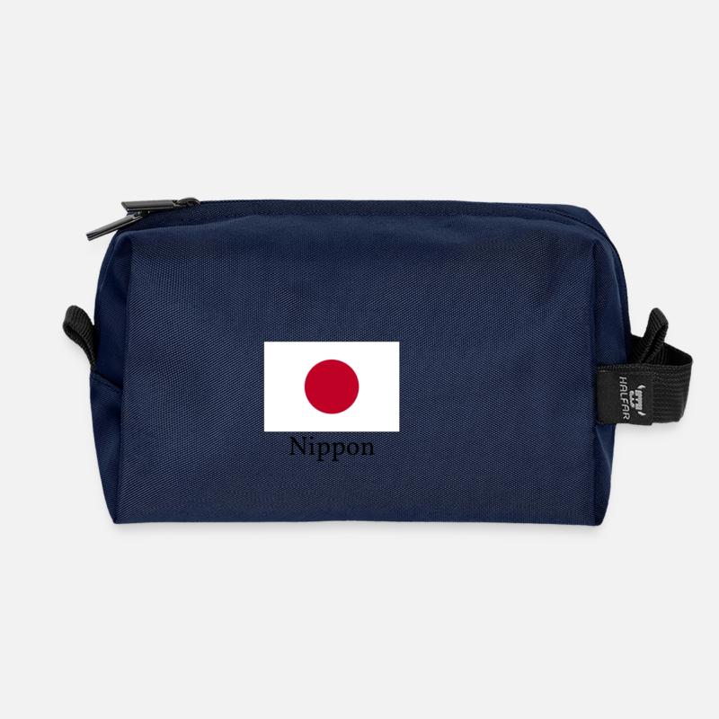 Conception du drapeau japonais - Trousse de toilette en tissu recyclé - marine