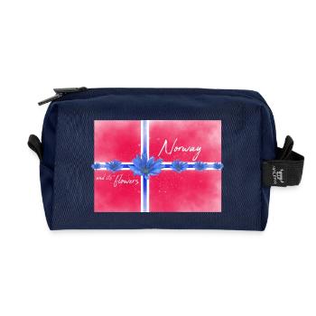Norvège Norvège Drapeau J’aime Norvège Norge - Trousse de toilette en tissu recyclé - marine - Devant