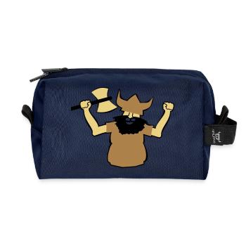 Viking homme cadeau fort Hachet Bart idée plus tôt - Trousse de toilette en tissu recyclé - marine - Devant