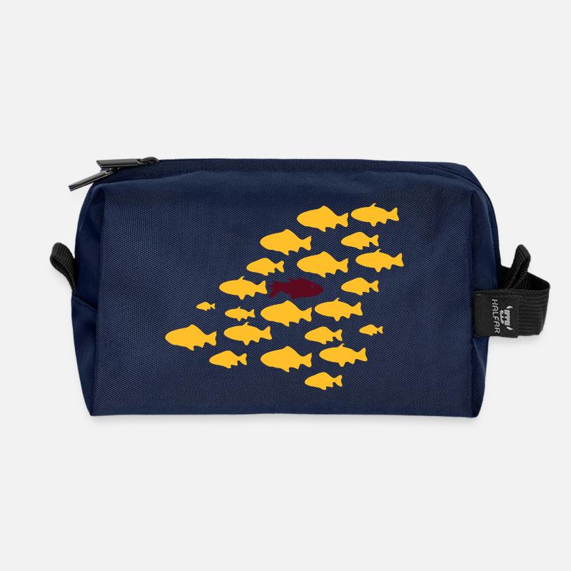 Gegen den Strom Schwimmen - Recycelte Kulturtasche - Navy
