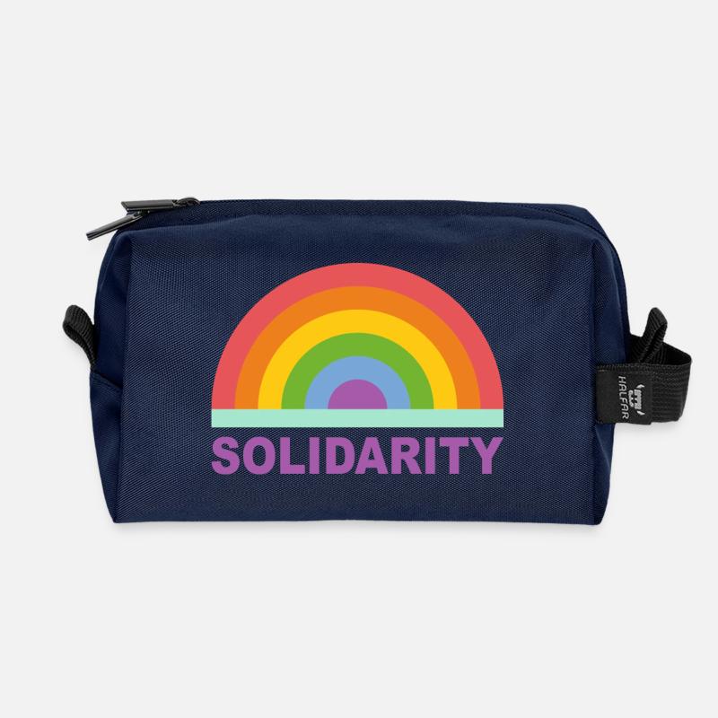 Regenbogen Solidarität - Recycelte Kulturtasche - Navy