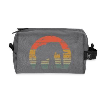 Elephant Retro Silhouette Wildlife Elephant Lover - Recycled Toiletry Zip Bag - anthracite - Front