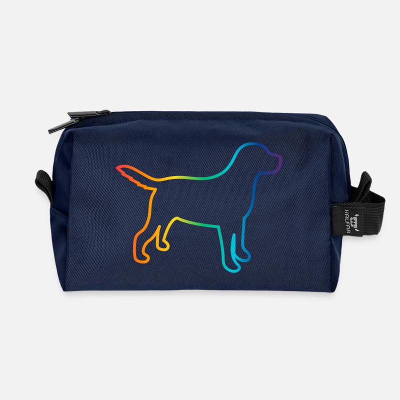 Hundemensch Regenbogenfarben Hundeliebe - Recycelte Kulturtasche - Navy