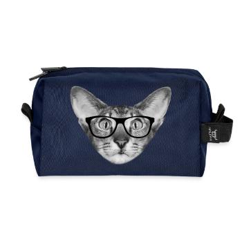 Oriental shorthair cat - Recycled Toiletry Zip Bag - navy - Front