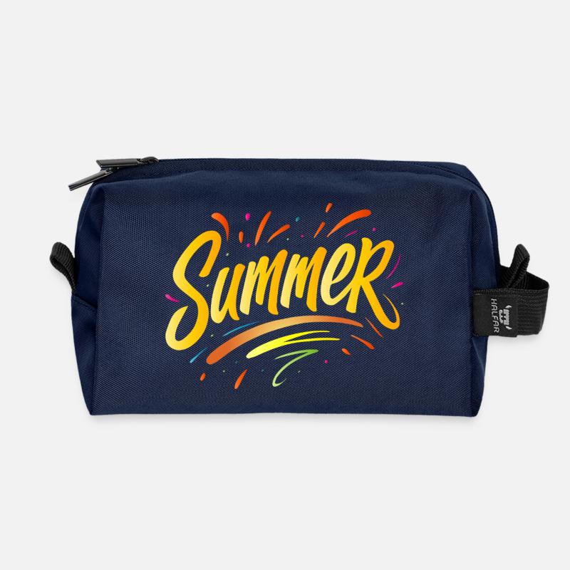 Summer Typo - Sommerdesign mit Splash-Elementen - Recycelte Kulturtasche - Navy