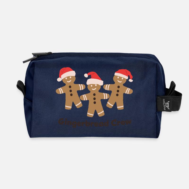 Gingerbread Crew - Weihnachten Plätzchen backen - Recycelte Kulturtasche - Navy