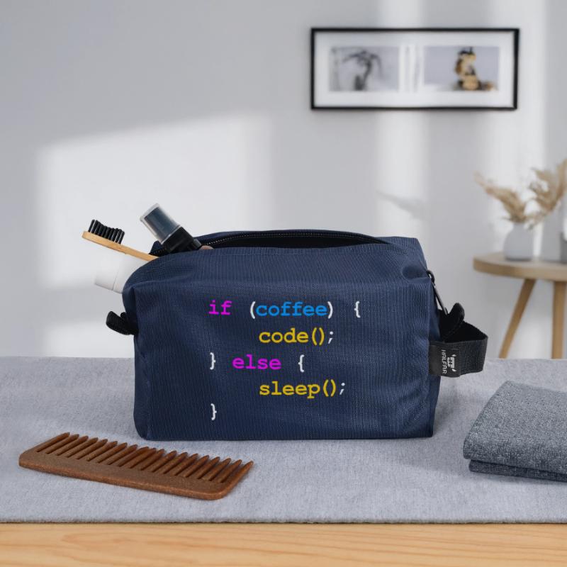 No Coffee No Code Programmer Computer Scientist Recycled Toiletry Zip Bag