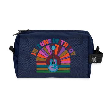 In tune with Joy - Retro Sunset and Ukulele - Recycelte Kulturtasche - Navy - Vorne