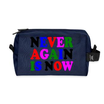 Never again is now - Recycelte Kulturtasche - Navy - Vorne