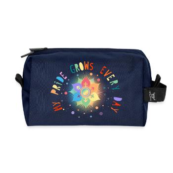 Flower with Scripture Symbol for Pride & Belonging - Recycled Toiletry Zip Bag - navy - Front