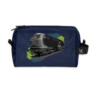 Locomotive DB216 - Trousse de toilette en tissu recyclé - marine - Devant