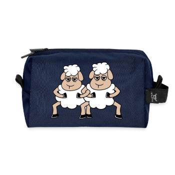 2 Schafe Gucken Müde Gelangweilt Freunde Team Crew - Recycelte Kulturtasche - Navy - Vorne
