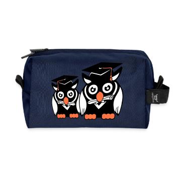 2 Owls Graduation College Abitur Student Team - Recycled Toiletry Zip Bag - navy - Front