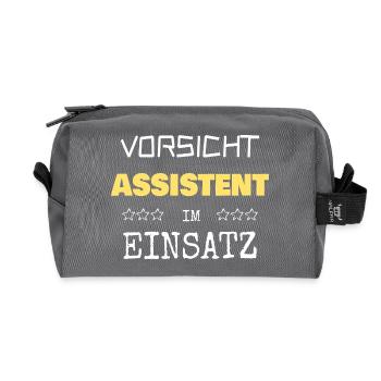Assistant - Recycled Toiletry Zip Bag - anthracite - Front