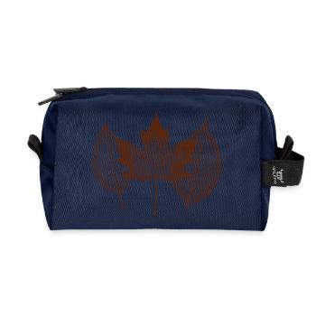 Autumn Leaves Pattern for Nature Fans - Recycled Toiletry Zip Bag - navy - Front