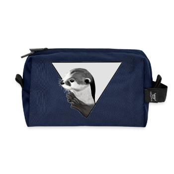 Loutres - Trousse de toilette en tissu recyclé - marine - Devant