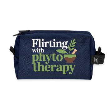 Herbalist Flirting With Phytotherapy Professional  - Recycled Toiletry Zip Bag - navy - Front